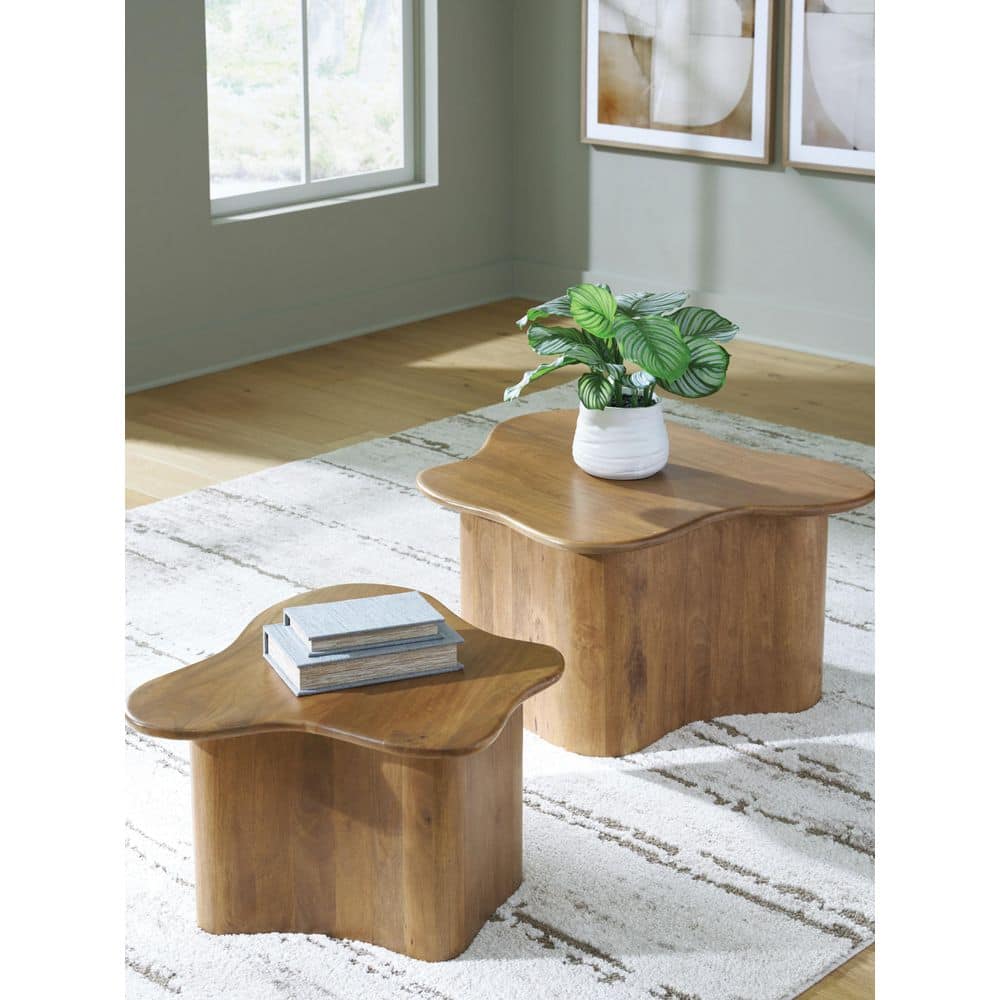 Abeford 33 in. Light Brown Specialty Wood Coffee Table price history on PriceWatchPro