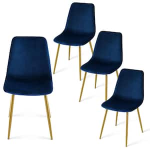Velvet Blue Upholstered Dining Side Chair (Set of 4)