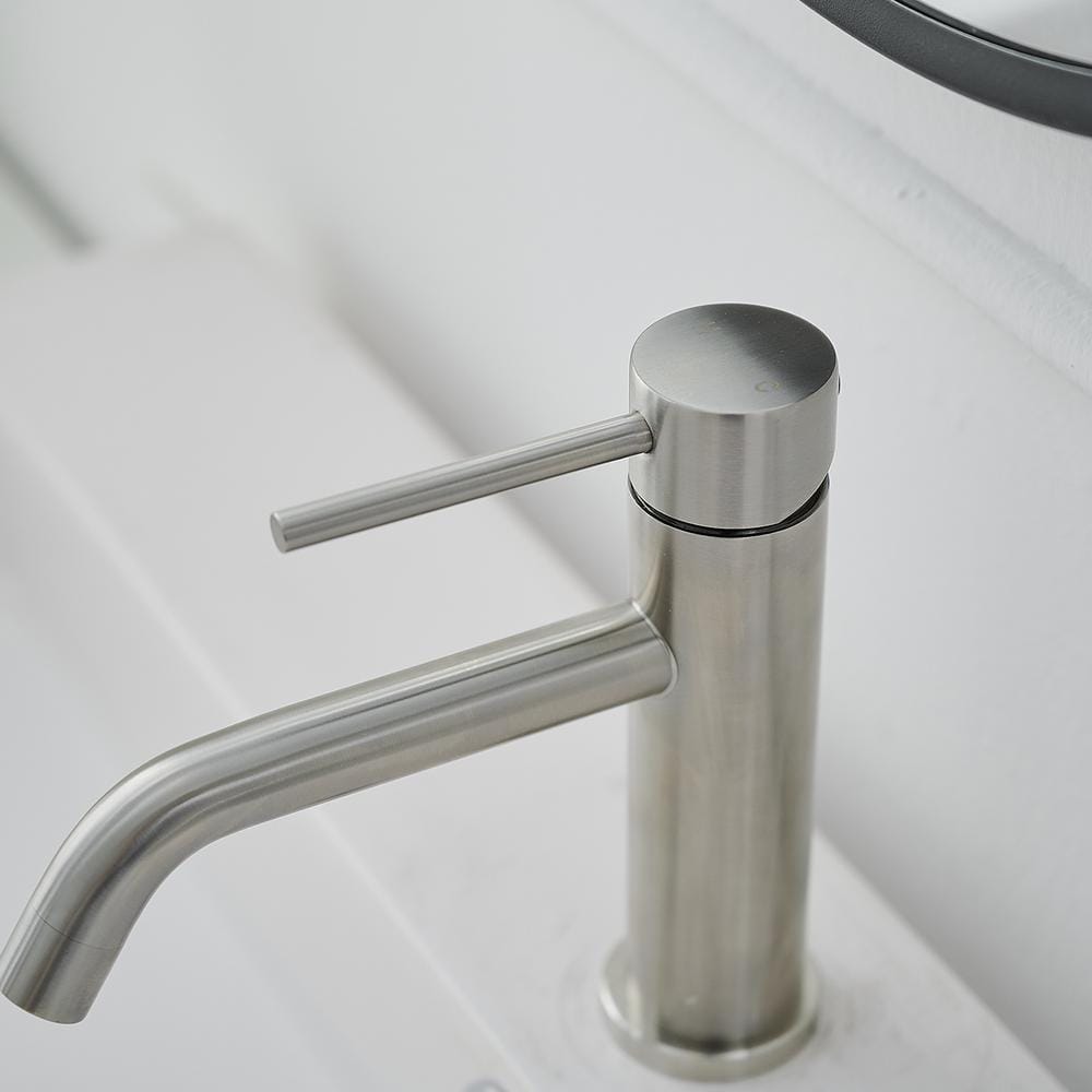 Brushed Nickel Single-Handle Bathroom Faucet with Pop-Up Drain