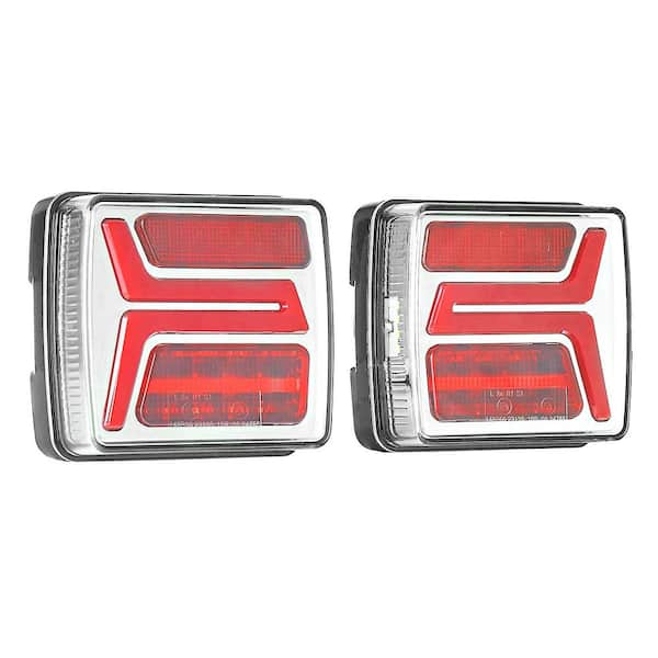 Trailer Lights, 2PCS 12V 0.35 ft. Magnetic LED Lights Kit with Stop Brake Turn Tail License Lamp, Wiring Harness(Cable)