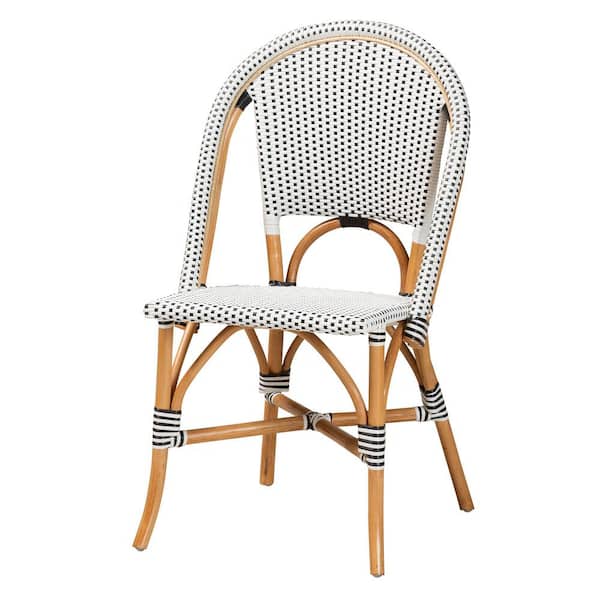 bali & pari Genica Black and White Weaving Natural Rattan Dining Chair