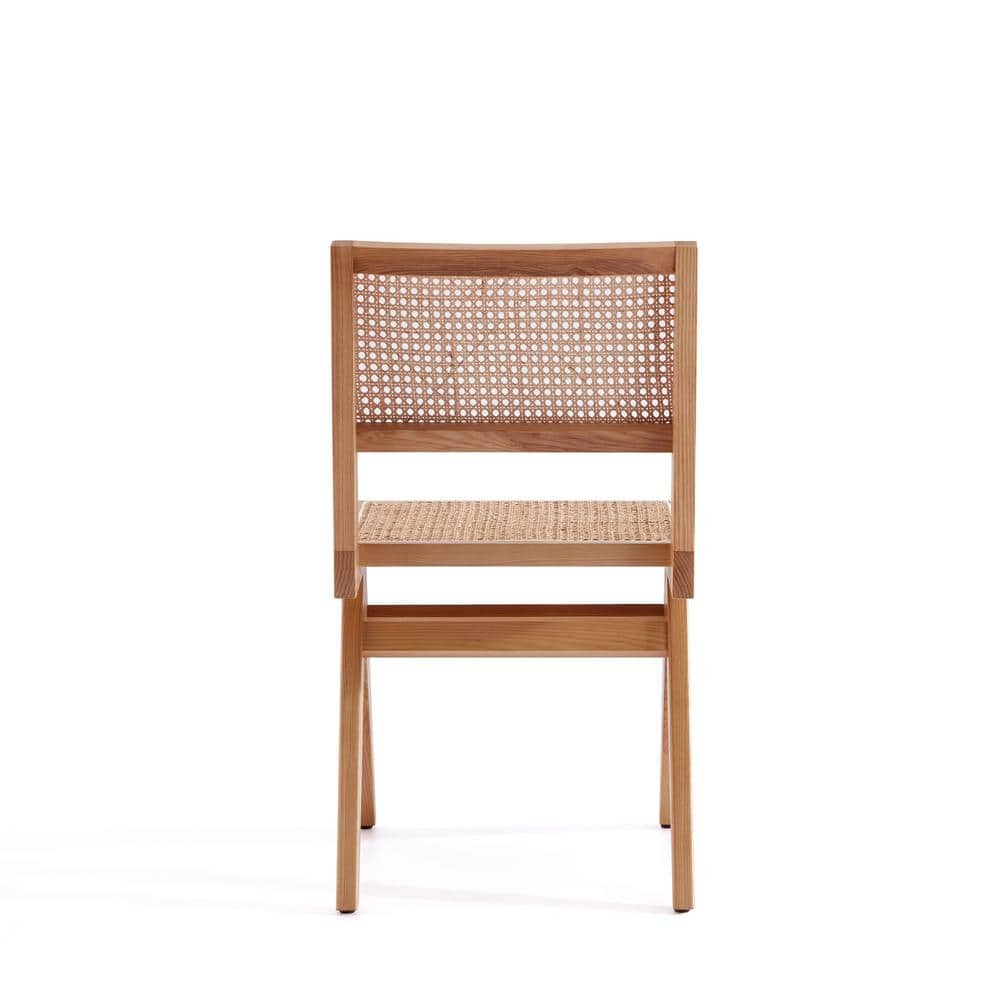 Elevated Nature Cane High-Back Side Chair in Natural Beige