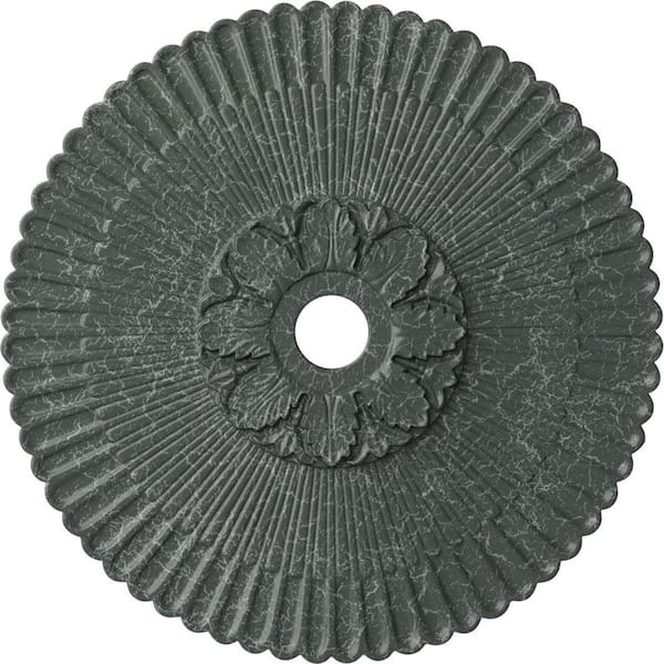 Ekena Millwork 1-7/8" x 36-1/4" x 36-1/4" Polyurethane Melonie Ceiling Moulding, Athenian Green Crackle