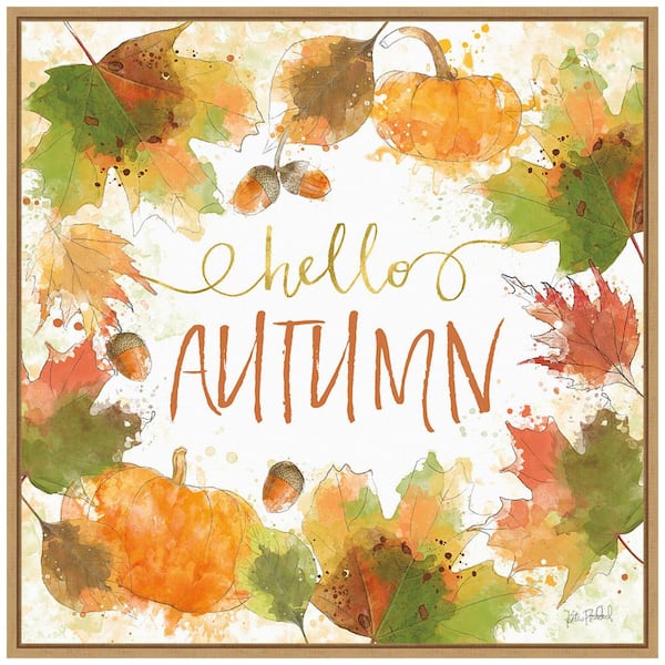 Amanti Art 22 in. Harvest Splash I Fall/Thanksgiving Framed Canvas Box Wall Art