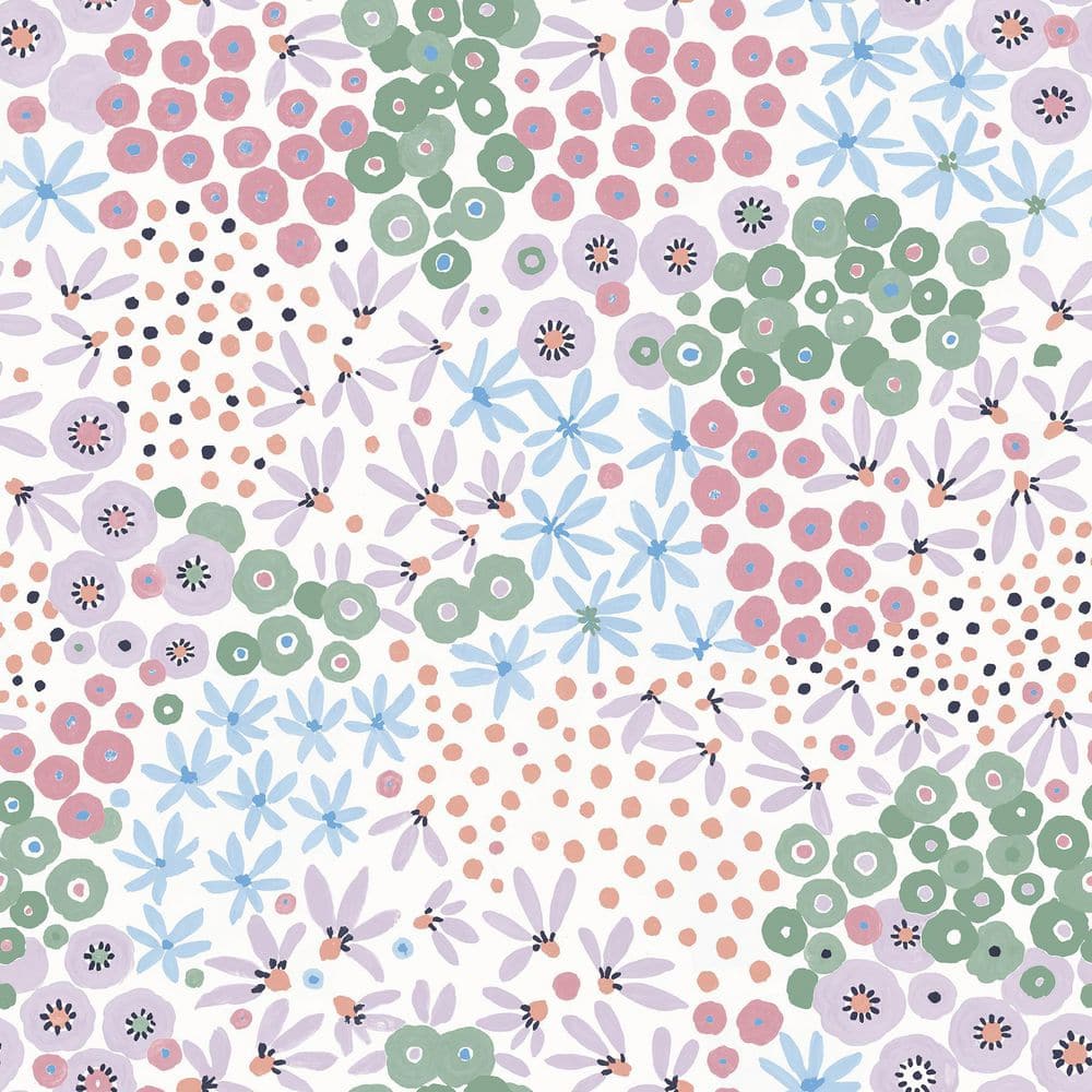 NuWallpaper Floral Bunch Multicolor Cool Vinyl Peel and Stick