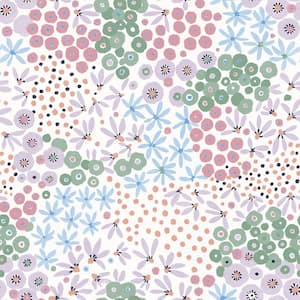 Floral Bunch Multi-Colored Cool Peel and Stick Wallpaper Sample
