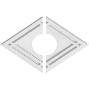 20 in. W x 13-3/8 in. H x 5 in. ID x 1 in. P Diamond Architectural Grade PVC Contemporary Ceiling Medallion (2-Piece)