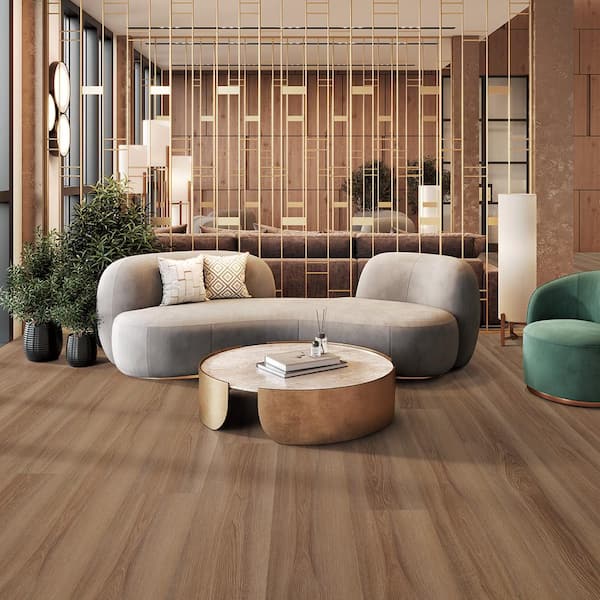 French Oak Cupertino 20 MIL x 9 in. W x 60 in. L Waterproof Loose Lay Luxury Vinyl Plank Flooring (22.6 sq. ft./Case)