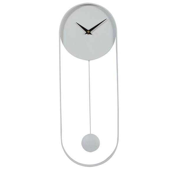 Photo 1 of (BENT FRAME) White Metal Modern Wall Clock