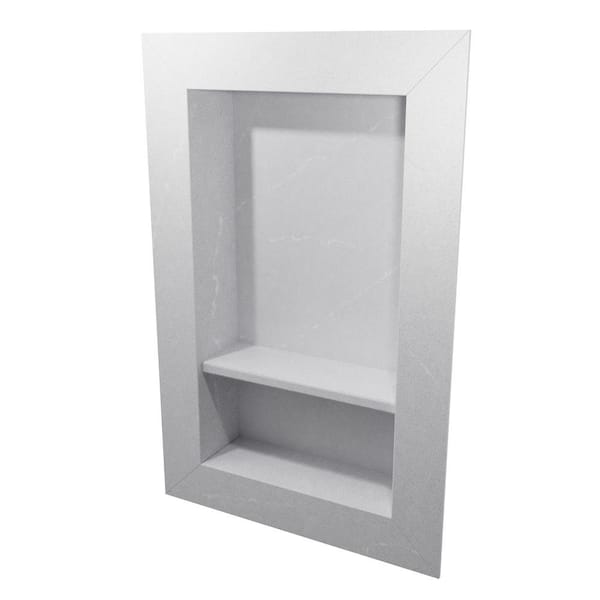17 in. x 26 in. Recessed Shampoo Caddy in Sea Salt
