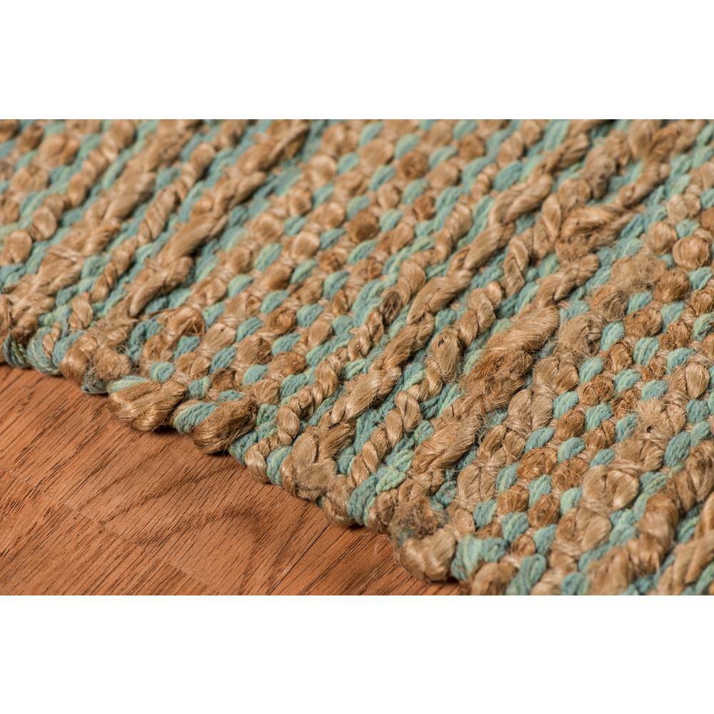 Hand-Woven Aqua Wool 8' x 10' Reversible Area Rug