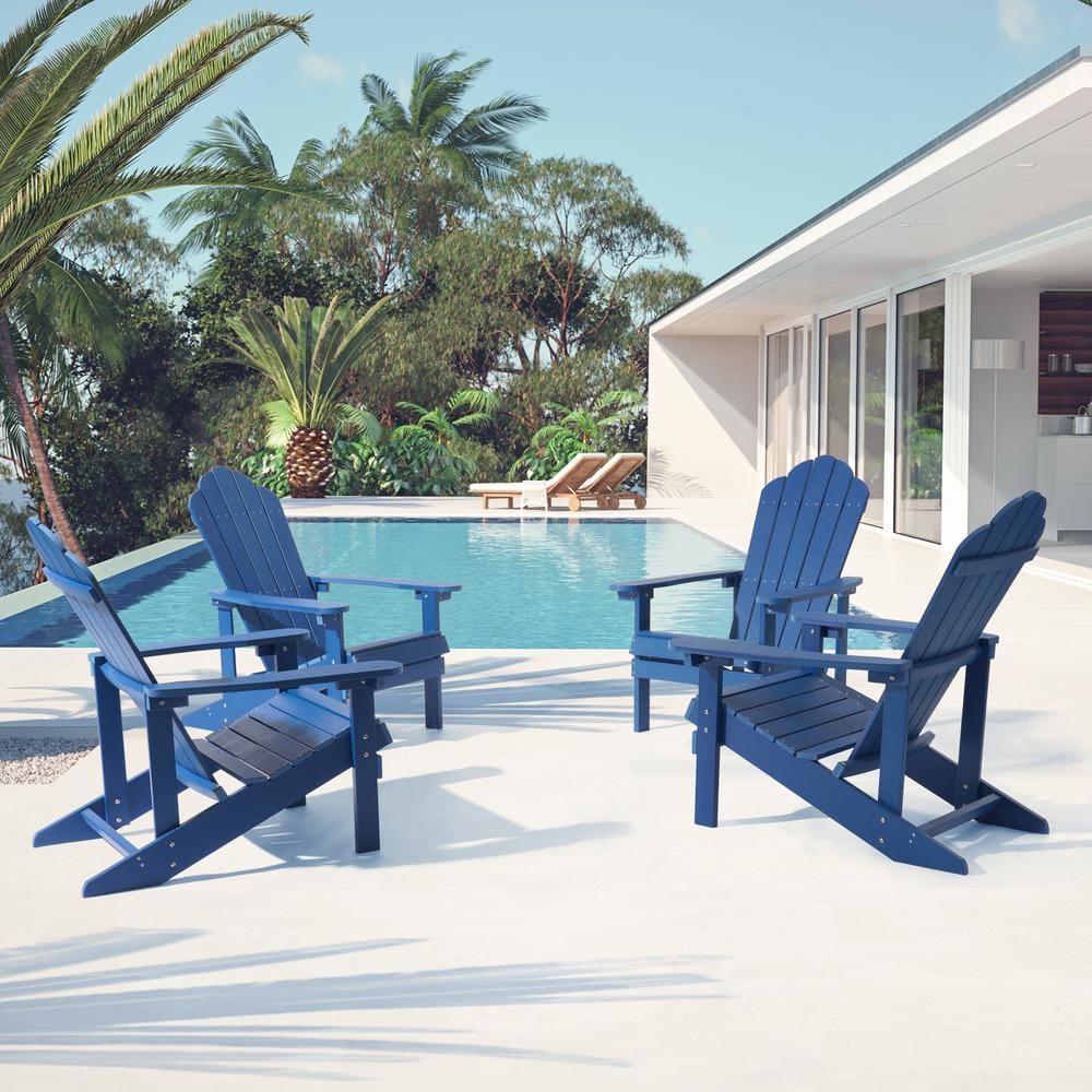 Sonkuki Navy Blue Weather Resistant Plastic Adirondack Chair Set Of 4   Sonkuki Plastic Adirondack Chairs R Qingwa 33ny 4 64 1000 