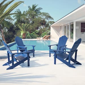 Navy Blue Weather Resistant Plastic Adirondack Chair (Set of 4)