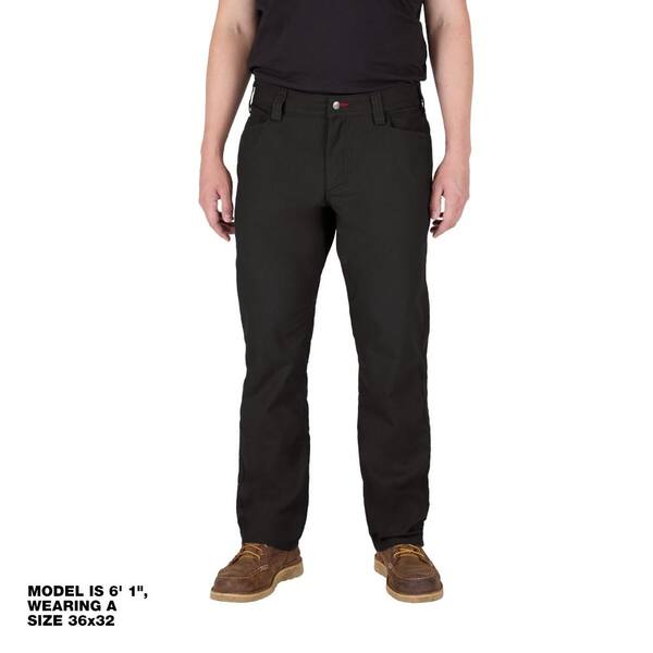 Milwaukee Men's 38 in. x 34 in. Black Cotton/Polyester Work Pants with 7 Pockets