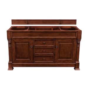 Brookfield 59.5 in. W x 22.8 in. D x 33.5 in. H Bathroom Single Vanity Cabinet Without Top in Warm Cherry