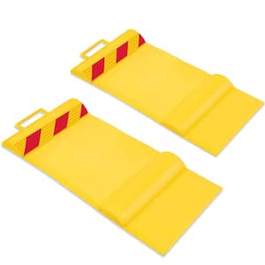 Car Parking Mat, Parking Mat Guide for Garage with Anti-Skid Grips and Handles, Yellow - Pack of 2