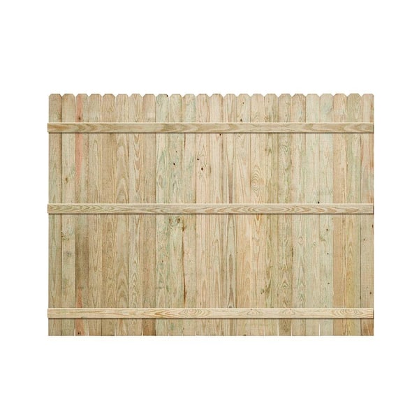 Outdoor Essentials 6 ft. H x 8 ft. W Pressure-Treated Pine 4 in. Dog-Ear Fence Panel