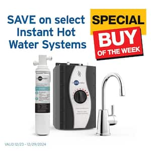 HOT250 Instant Hot and Cold Water Dispenser, 2-Handle Faucet in Matte Black with Tank and Premium Filtration System