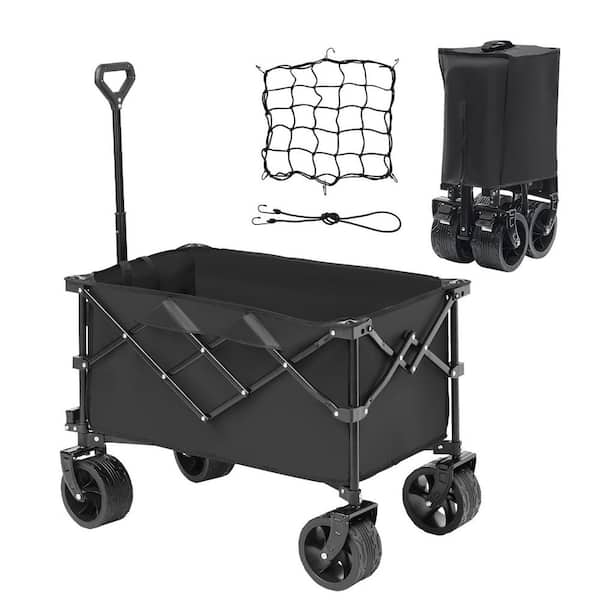 9 cu. ft. Steel Garden Cart Collapsible Folding Wagon 220 L Beach Folding Wagon Cart Max 330 lbs.