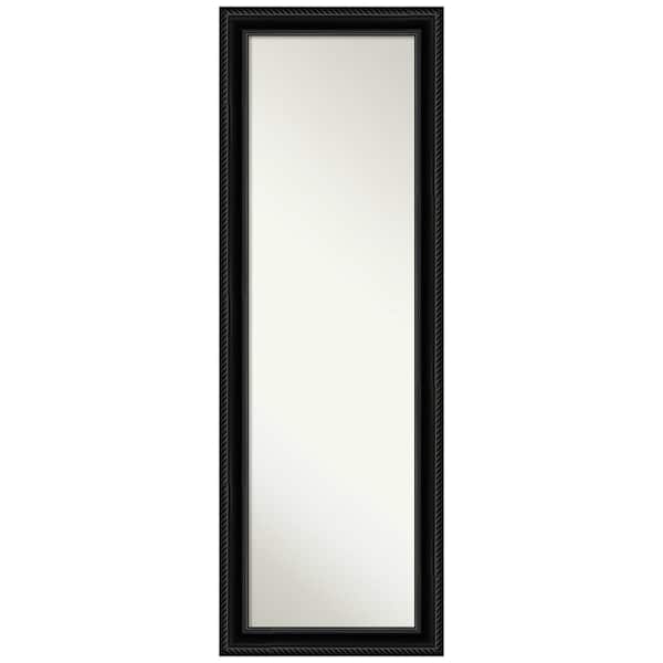 Amanti Art Non-Beveled Corded Black 18 in. W x 52 in. H On the Door Mirror Full Length Mirror