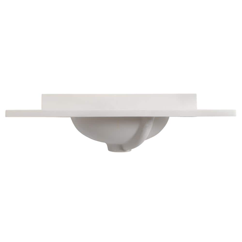 Ivory Swirl Cultured Marble Vanity Top with Backsplash, 31-Inch