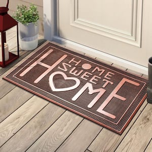 A1HC Copper 24 in x 39 in Rubber Pin Non-Slip Backing Welcome Durable Doormat for Outdoor Entrance