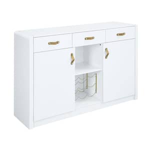 Paxley White High Gloss Finish Wood 15 in. Sideboard with Drawers