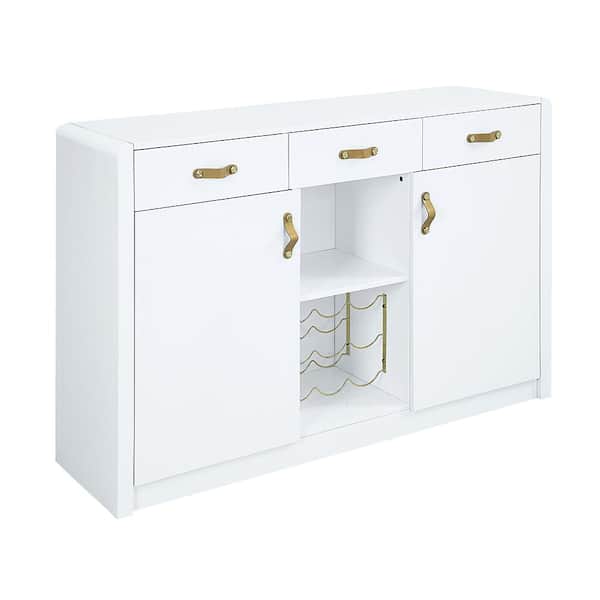 Acme Furniture Paxley White High Gloss Finish Wood 15 in. Sideboard with Drawers