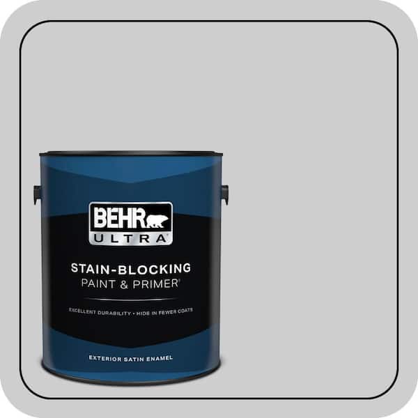 BEHR ULTRA 1 gal. #770E-2 Silver Screen color Satin Enamel Exterior Paint & Primer