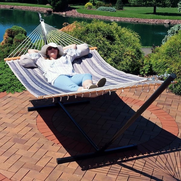 sunnydaze quilted double fabric hammock