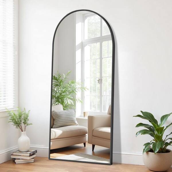 Lirago 71 in. x 31 in. Modern Aluminum Alloy Arched Framed Black