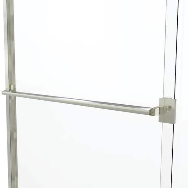 Classic 44 in. x 70 in. Semi-Frameless Sliding Shower Door in Brushed Nickel