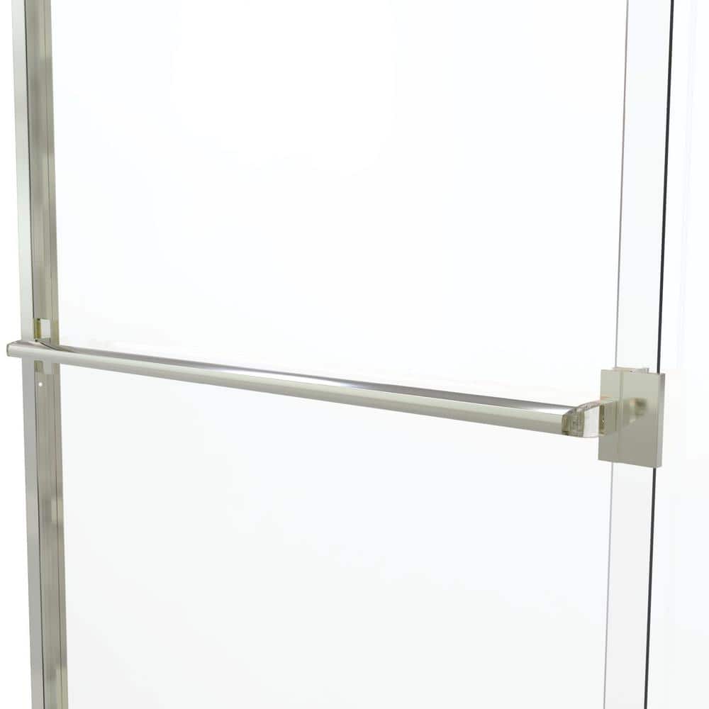 Classic Brushed Nickel 70" x 60" Semi-Frameless Sliding Shower Door