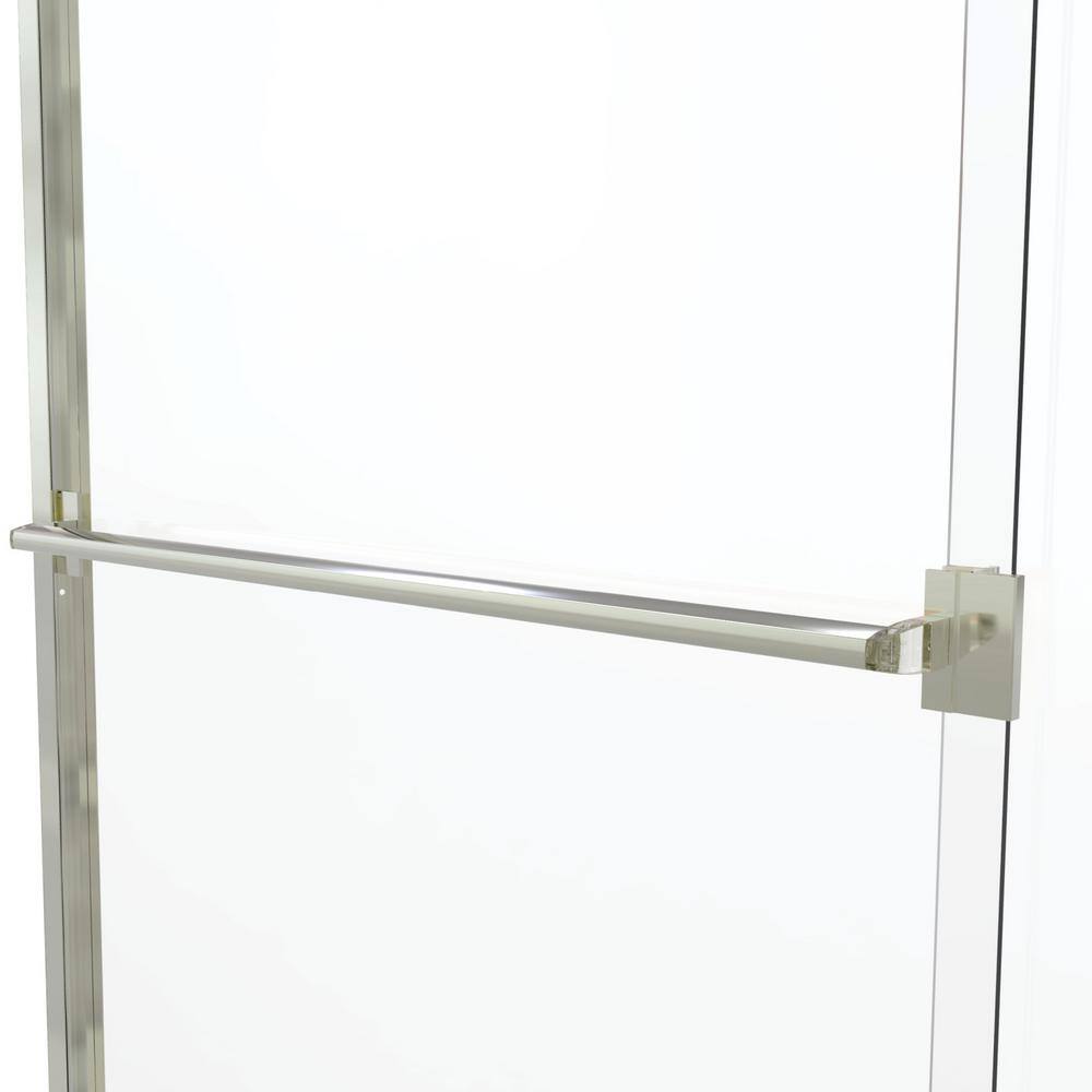 Classic Brushed Nickel Sliding Bathtub Shower Door with Obscure Glass