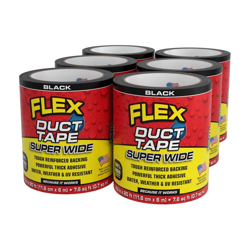Flex Duct Tape Black 4.60 x 20' (6-Pack)