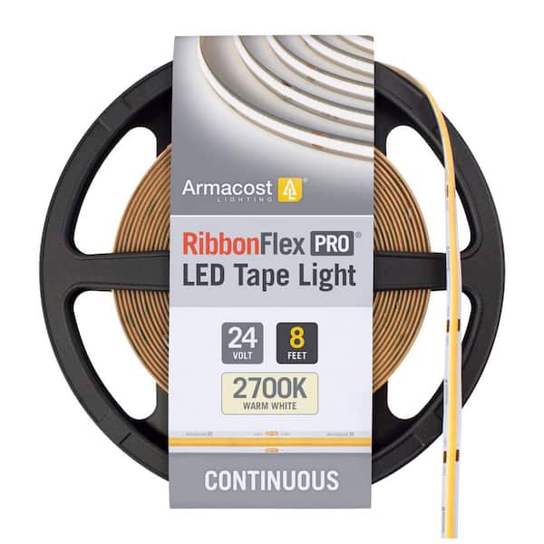 Armacost Lighting RibbonFlex Pro 24-Volt White COB LED Strip Light Tape 2700K 8 ft. (2.5m)