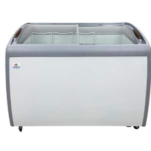 49 in. W 9.2 cu.ft. Manual Defrost Commercial Curved Glass Top Display Chest Freezer in White