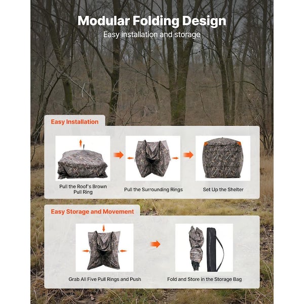 SKYSHALO 4-5 Person See Through Ground Hunting Blind with Carrying