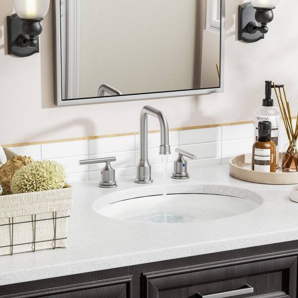 WOWOW 8 in. Widespread Double Handle Bathroom Faucet 3 Hole with