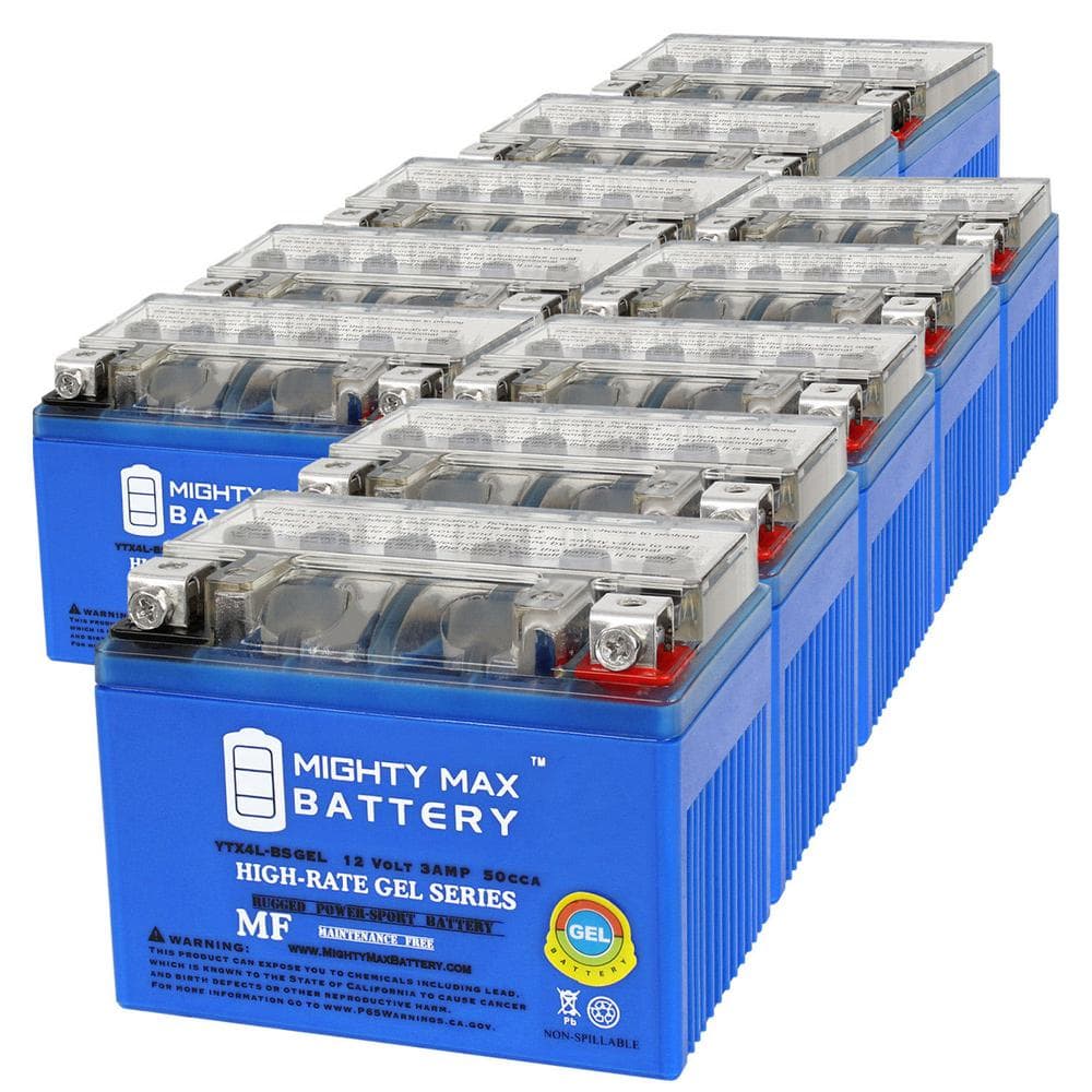 YTX4L-BSGEL 12V 3AH GEL Replacement Battery compatible with ATV Quad Motorcycle Scooter Moped - 10 Pack price history on PriceWatchPro