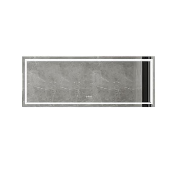 Hans 84 in. W x 32 in. H Rectangular Frameless Backlit LED Touch Sensor Anti-Fog Dimmable Wall Bathroom Vanity Mirror