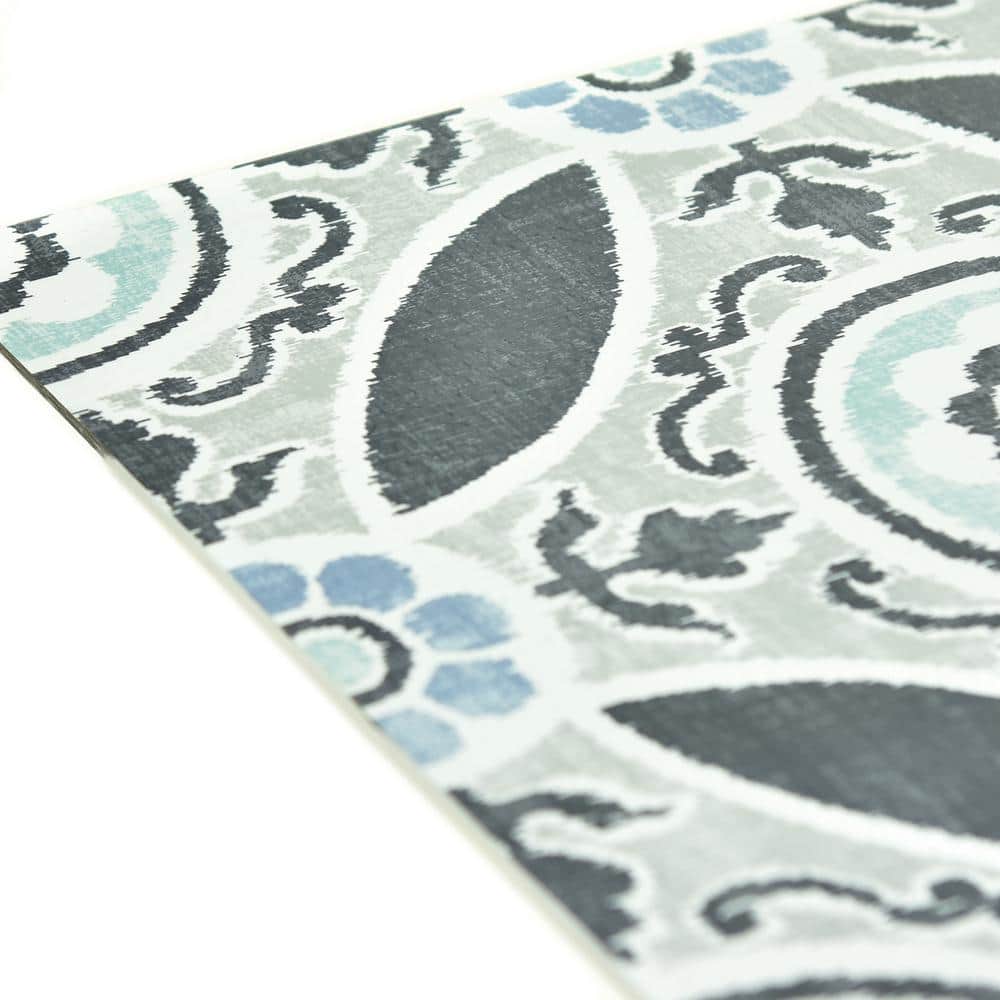 Sienna 12" x 12" Grey and Blue Peel and Stick Floor Tiles