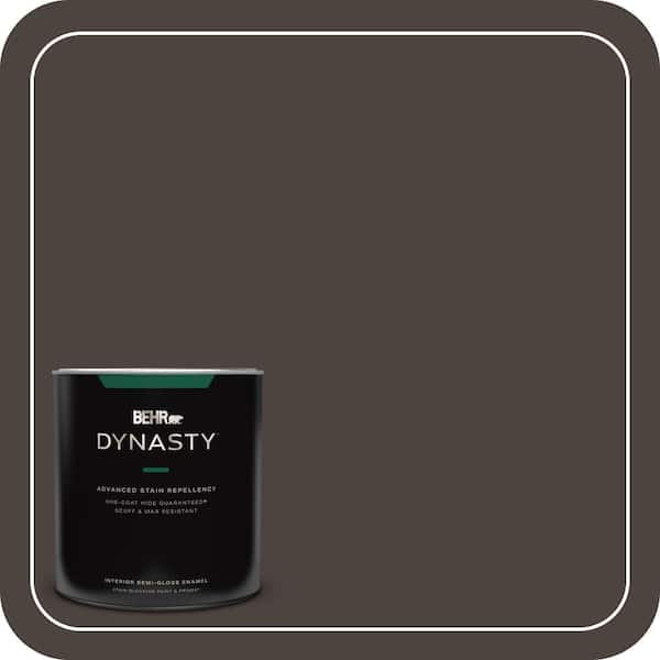 BEHR DYNASTY 1 qt. #PPU5-01 Espresso Beans One-Coat Hide Semi-Gloss Enamel Interior Stain-Blocking Paint and Primer