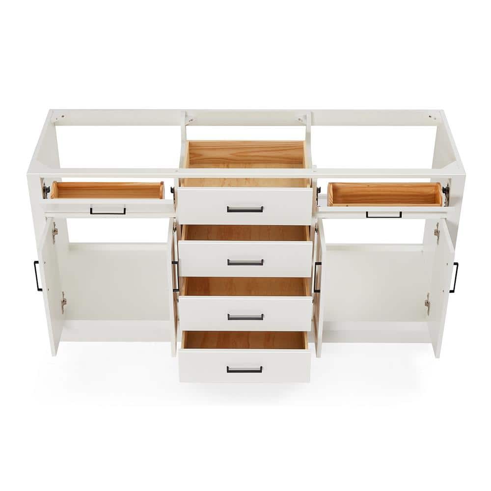 Hepburn 66'' White Double Freestanding Bathroom Vanity Base