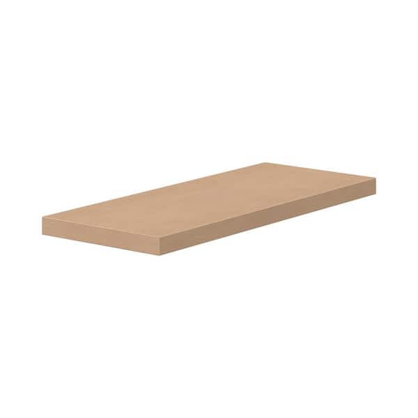 30 in. W x 1.5 in. H x 12 in. D in Lakewood Sugar Cookie Brown to Assemble Floating Shelf with Mounting Bracket
