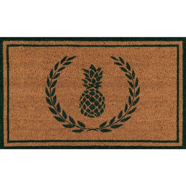 Erin Gates by Momeni Park Pineapple Green and Natural 1 ft. 6 in. x 2 ft. 6 in. Indoor/Outdoor Doormat