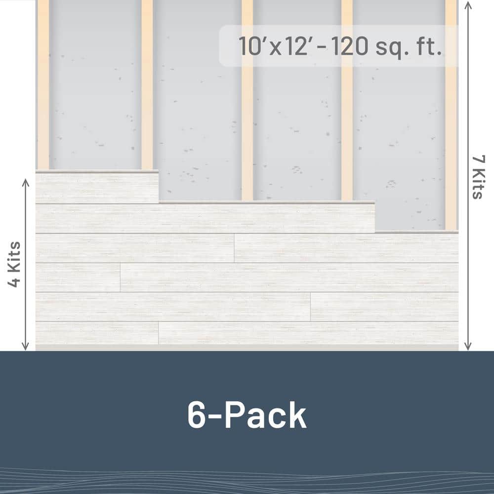 96'' Gray Pine Textured Shiplap Boards