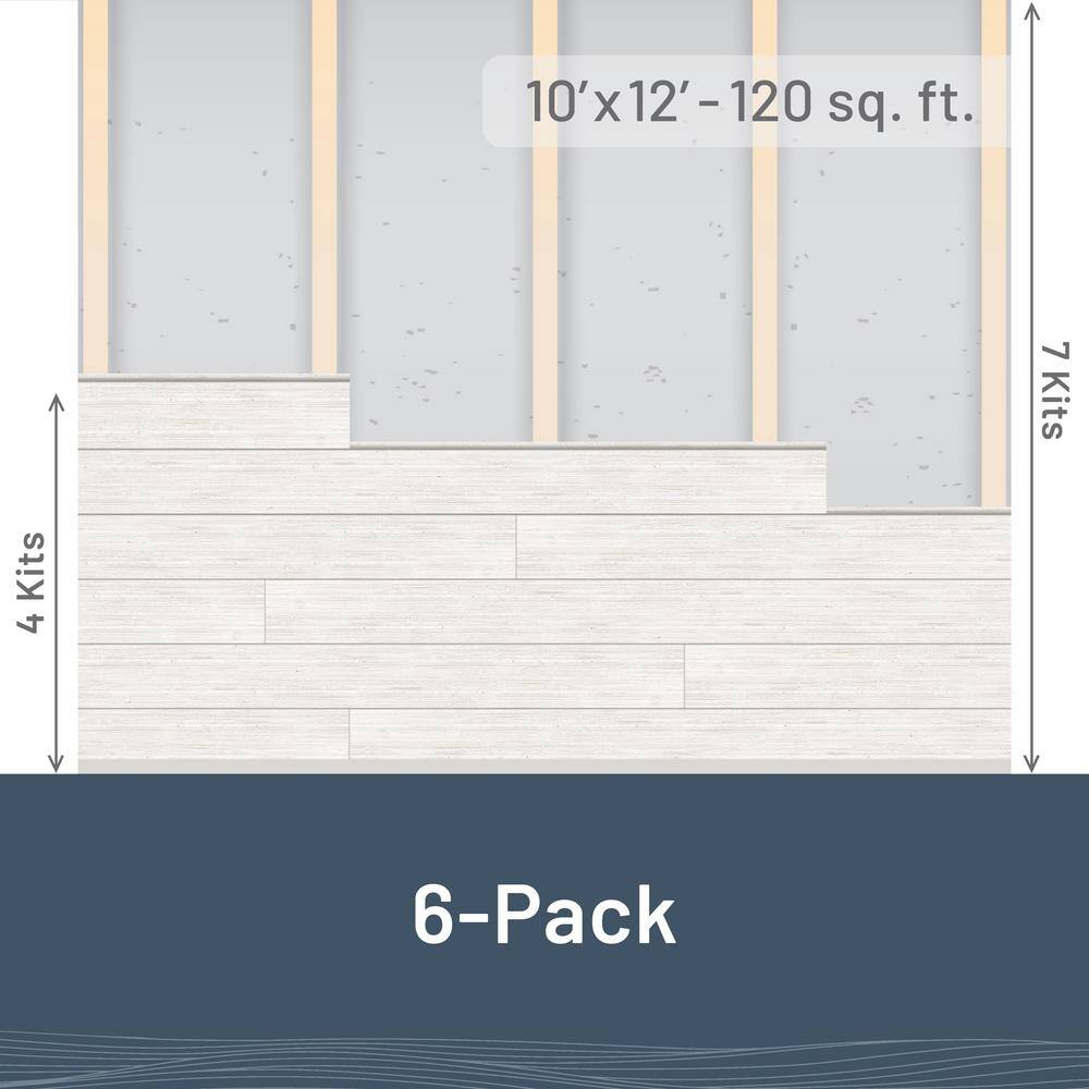 8 ft Light Brown Distressed Spruce Shiplap Boards (Set of 6)