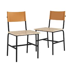 Boulevard Brown Cafe Leatherette Back Dinning Chair Chairs (Set of 2)