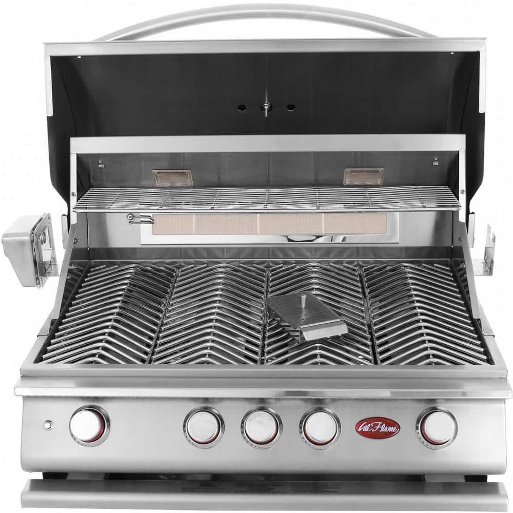 Cal Flame 4-Burner Built-in Propane Gas Grill in Stainless Steel with  Accessory Kit BBQ19P04 - The Home Depot